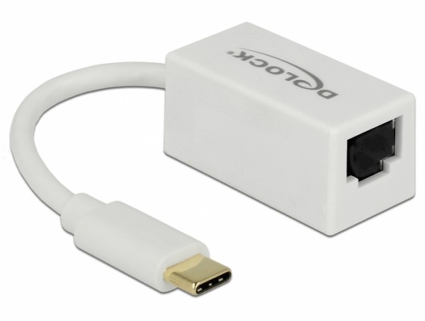 Adapter USB 3.1 Gen 1 Type-C Stecker - Gigabit LAN 10/100/1000 Mbps kompakt wei&#223;
