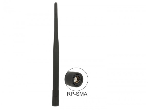ISM 169 MHz Antenne RP-SMA Stecker 0 dBi omnidirektional starr schwarz