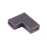 USB-C 3.0 Adapter, C Buchse - C Buchse, seitlich gewinkelt, schwarz
