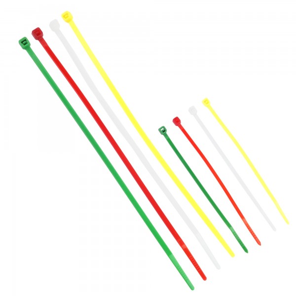 Kabelbinder, 100 x 2,5mm + 200 x 3,6mm, farbig, 200 Stück