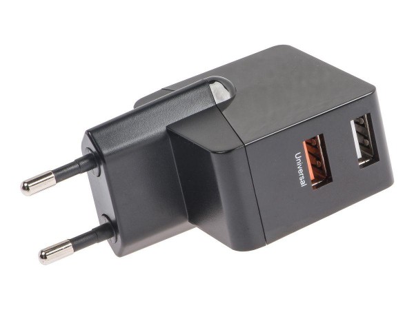 USB 2 Port Netzteil / Ladeadapter 5V / 3,4A schwarz