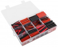 Schrumpfschlauch-Set, 560-teilig in Sortimentsbox, rot / schwarz