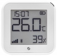 Shelly Plus H&T Gen3, WLAN + Bluetooth Temperatur- und Luftfeuchtesensor mit E-Ink Display, Weiß