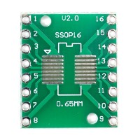 SMD Breakout Adapter f&#252;r SOP16 / SSOP16 / TSSOP16, 16 Pin, 0,65mm / 1,27mm