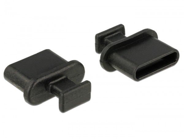 Staubschutz für USB Type-C Buchse mit Griff 10 Stück schwarz