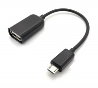 USB 2.0 Hi-Speed OTG Adapterkabel "Economy" Micro-B Stecker - A Buchse schwarz 0,15m