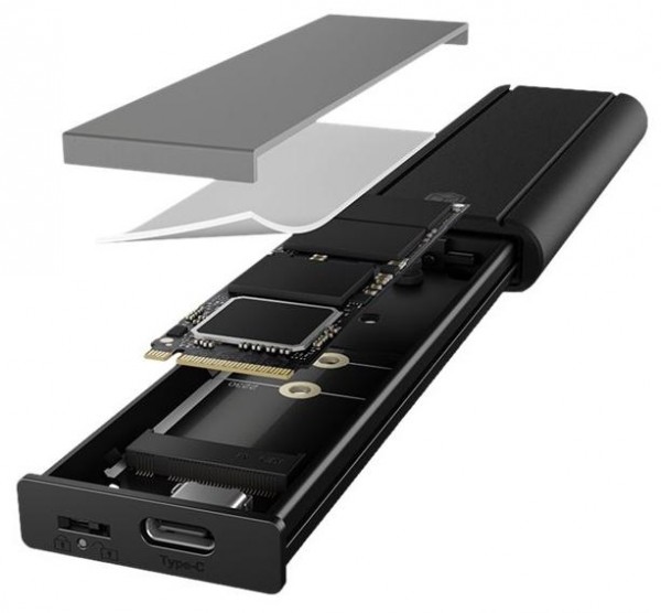 RAIDSONIC IB-1807MT-C31, M.2 NVMe SSD Gehäuse, 10Gbps, USB-C, Aluminium, schwarz 