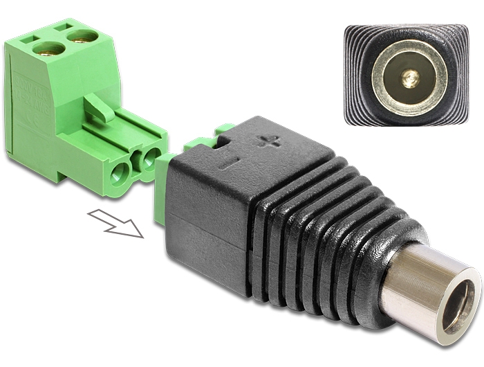 5x Stecker / 5x Buchse DC Adapter 5,5x2,1mm auf 2-Pol Terminalblock für LED 