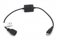 USB 2.0 DC-Kabel mit Schalter (I/O) Micro B Buchse - Micro B Stecker 0,30m schwarz