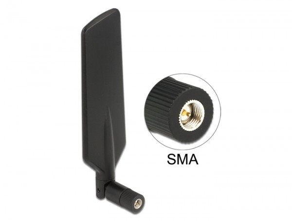 LTE Antenne SMA 0,5 ~ 3 dBi omnidirektional drehbar mit Kippgelenk schwarz