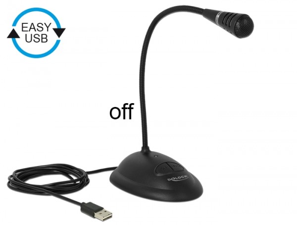 USB Schwanenhals Mikrofon mit Standfu&#223; und Mute &#43; On / Off Taste