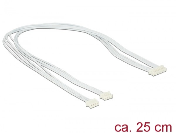 Kabel USB 2.0 Pfostenbuchse 1,25 mm 8 Pin - 2 x USB 2.0 Pfostenbuchse 1,25 mm 4 Pin 25 cm