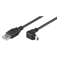 USB 2.0 Hi-Speed Kabel A Stecker  Mini B Stecker 90° Winkel schwarz