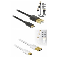 Micro USB 2.0 Daten- und Schnellladekabel A-Stecker &#150; Micro B-Stecker 3er Set