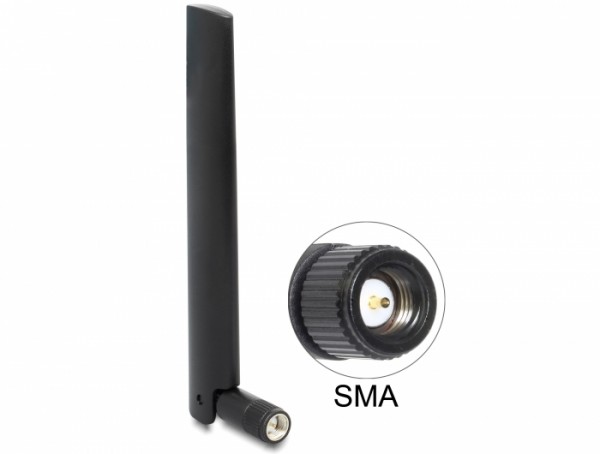 LoRa 868 MHz Antenne SMA Stecker 3 dBi omnidirektional mit Kippgelenk schwarz