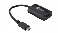 USB-C Adapter, USB-C Stecker - HDMI Buchse (Typ A), 4K 60Hz, schwarz