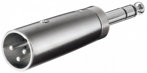 XLR-Adapter, XLR-Stecker (3-Pin) - 6,35mm Klinkenstecker (3-Pin, Stereo)