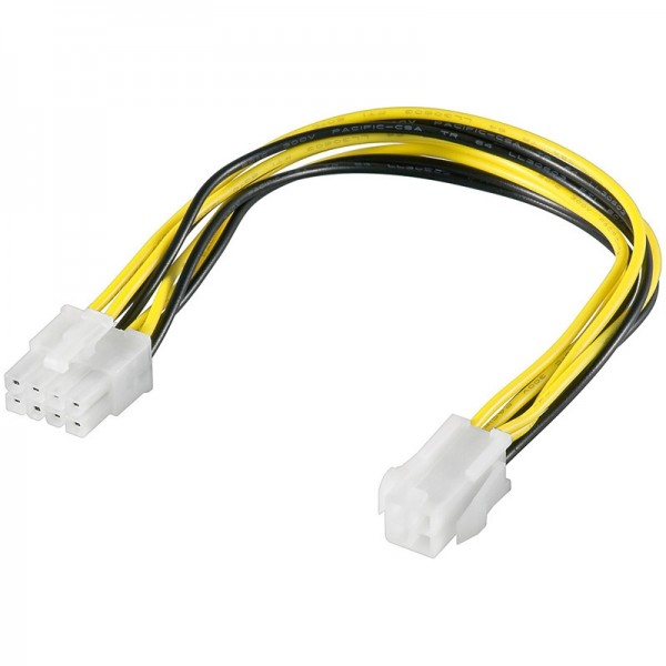 Power Kabel 8 Pin Stecker - P4 4 pin Buchse 0,24m