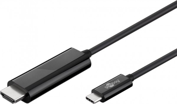 USB-C Adapterkabel, USB-C Stecker - HDMI Typ A Stecker, 4K 60Hz, 1,80m, schwarz