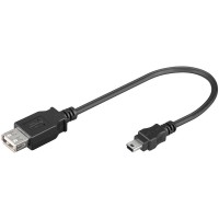 USB 2.0 Hi-Speed Adapterkabel 0,20m A-Buchse > 5-pol. Mini-B-Stecker