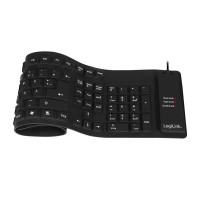 Flexible Tastatur, Wasserfest, USB / PS2 Anschluss, schwarz