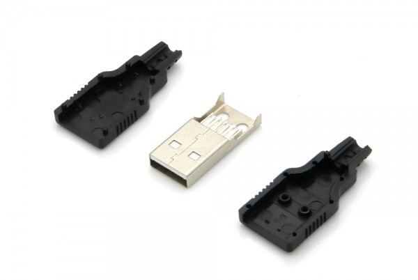 USB 2.0 Typ A Stecker, gerade, Lötmontage
