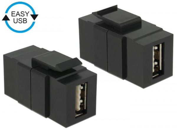Keystone Easy USB2.0 A Buchse > Easy USB2.0 A Buchse schwarz