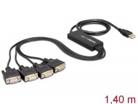 Adapter USB 2.0 Typ-A Stecker - 4 x Seriell RS-232 Stecker