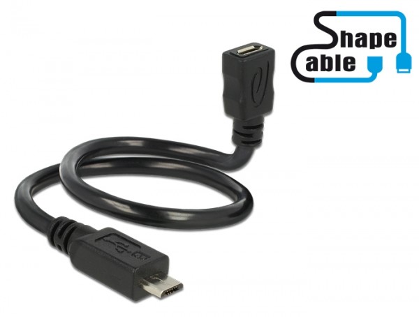 Shape USB 2.0 Hi-Speed OTG Verlängerungskabel Micro B Stecker  Micro B Buchse schwarz