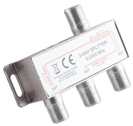 SAT-Verteiler, 3-fach, 5 - 2450 MHz