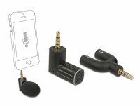 Kondensator Mikrofon Uni-Direktional für Smartphone / Tablet 3,5 mm 4 Pin Klinke 90&#176; winkelbar schwarz